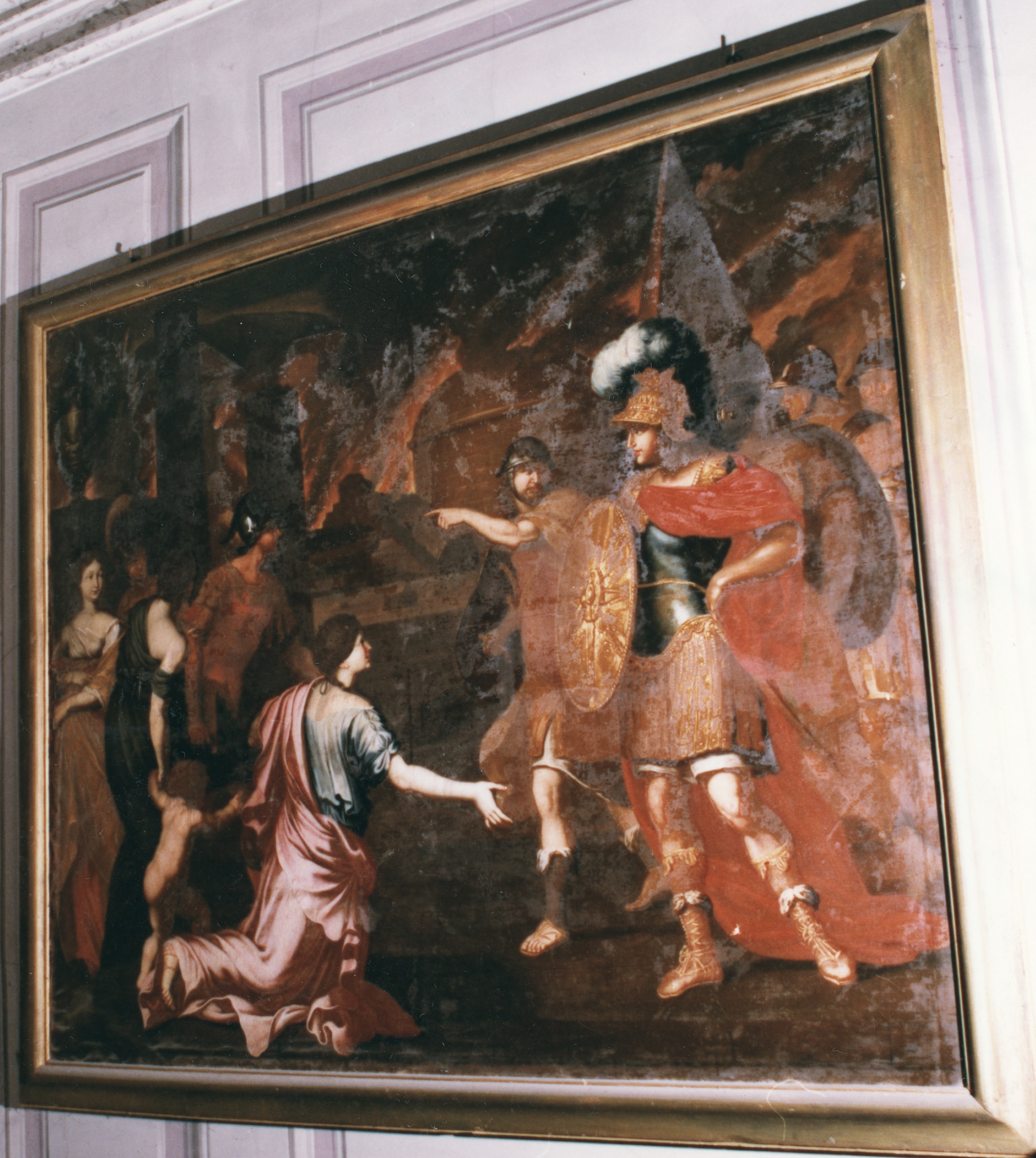 tableau : scène de l'histoire d'Alexandre, Alexandre devant Persépolis en flammes