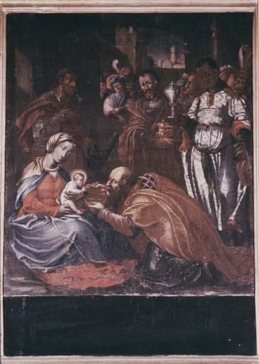 tableau : L'Adoration des mages, huile sur toile