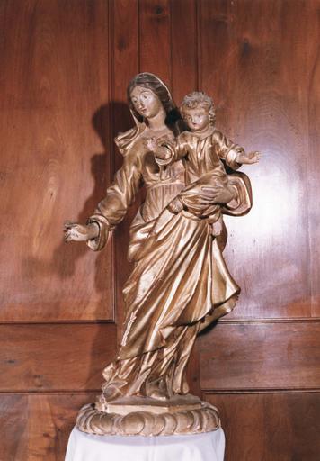 statue : Vierge à l'Enfant, bois sculpté et doré