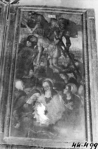 tableau (triptyque), vue partielle : descente de croix (la)