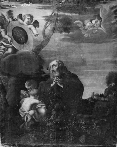 Tableau : Saint François de Paule en prière, huile sur toile ; avant restauration - © Ministère de la Culture (France), Médiathèque du patrimoine et de la photographie (objets mobiliers), tous droits réservés