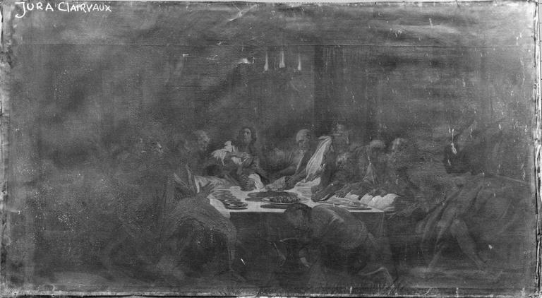 Tableau : La Cène, huile sur toile ; avant restauration