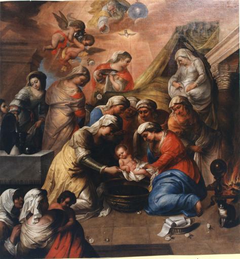 Tableau : La Nativité de la Vierge, huile sur toile ; après restauration - © Ministère de la Culture (France), Médiathèque du patrimoine et de la photographie (objets mobiliers), tous droits réservés