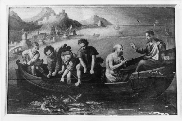 Tableau : La pêche miraculeuse, huile sur bois - © Ministère de la Culture (France), Médiathèque du patrimoine et de la photographie (objets mobiliers), tous droits réservés