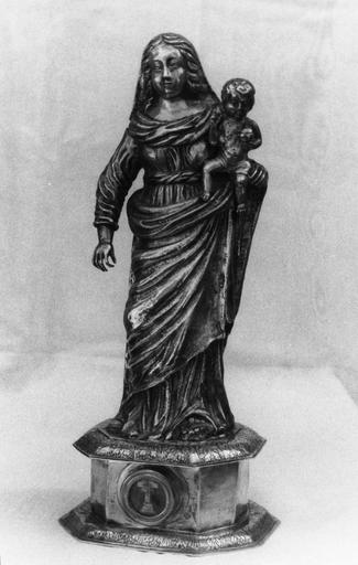 Statuette-reliquaire : Vierge à l'Enfant, argent