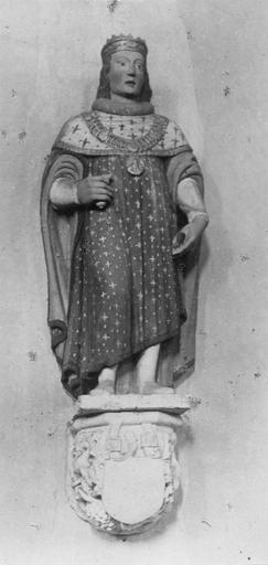Statue : Saint Louis, pierre sculptée, peinte, doré - © Ministère de la Culture (France), Médiathèque du patrimoine et de la photographie (objets mobiliers), tous droits réservés