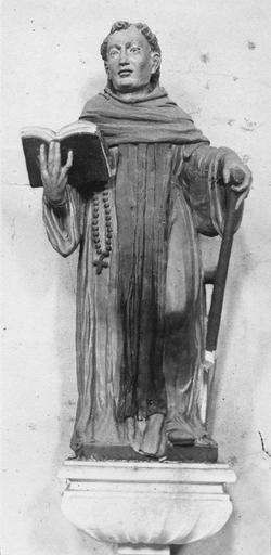 Statue : Saint Bernard, pierre sculptée, peinte - © Ministère de la Culture (France), Médiathèque du patrimoine et de la photographie (objets mobiliers), tous droits réservés