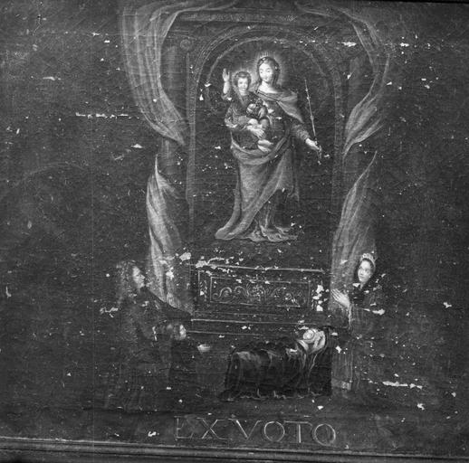 Ex-voto d'une famille auprès de la Vierge pour la guérison d'un enfant, huile sur toile - © Ministère de la Culture (France), Médiathèque du patrimoine et de la photographie (objets mobiliers), tous droits réservés