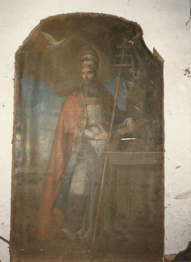 Tableau : Saint Grégoire, huile sur toile ; avant restauration