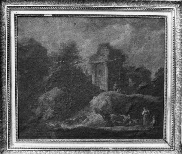 Tableau : Vue champêtre avec ruines, huile sur toile - © Ministère de la Culture (France), Médiathèque du patrimoine et de la photographie (objets mobiliers), tous droits réservés