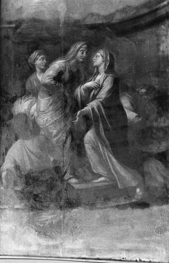 Tableau : La Visitation, détail de la partie centrale de la composition, huile sur toile