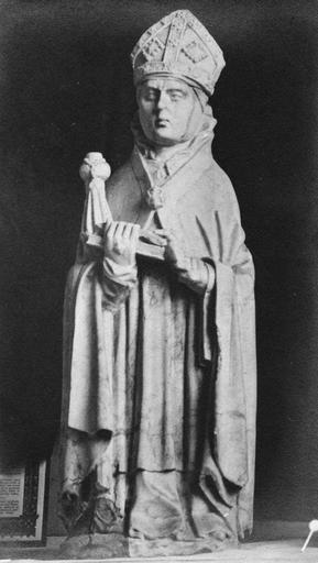Statue : Saint Didier, marbre veiné de rouge, sculpté