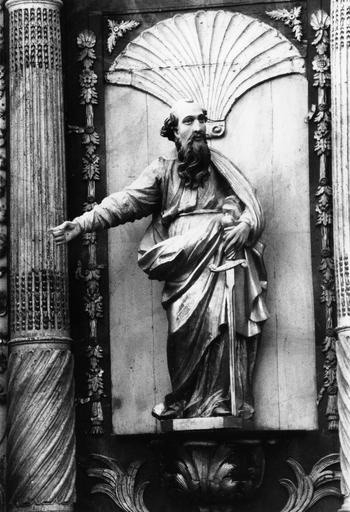 Statue : Saint Paul, bois sculpté, peint, doré