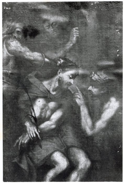 tableau : Christ souffrant, vue partielle