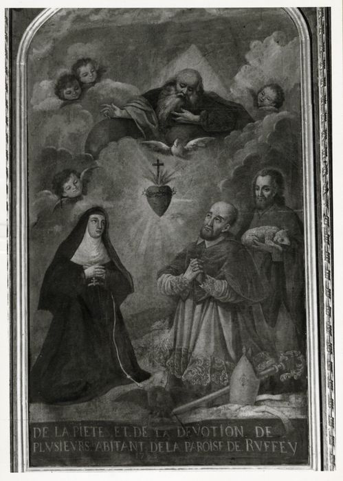 Tableau : Saint François de Sales et Sainte Jeanne de Chantal adorant le Sacré-Coeur