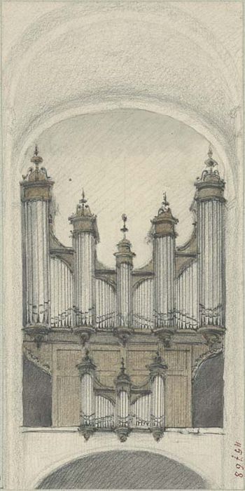 dessin (crayon sur papier) de l’orgue de tribune