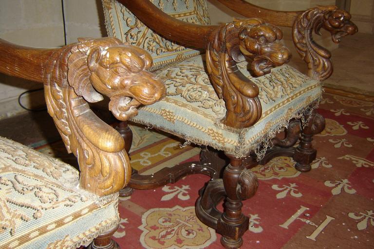 paire de fauteuils : fauteuils du roi et de la reine, détail