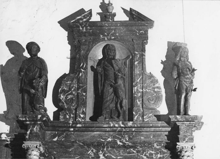 retable, statues (3) de l'autel Saint-Gilles