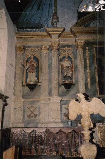 retable partie gauche, statues