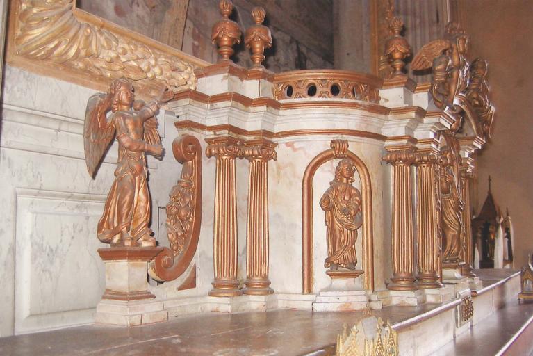 détail du tabernacle du maître-autel, partie gauche avec statuette ange - © Ministère de la Culture (France), Médiathèque du patrimoine et de la photographie, diffusion RMN-GP