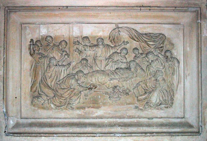 Bas-relief : la Mort de la Vierge