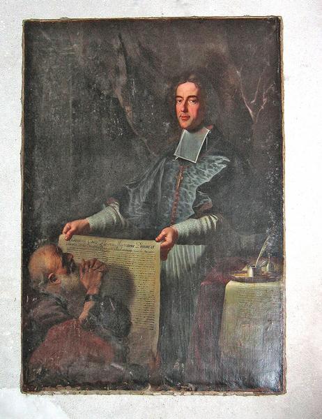 tableau : portrait de Mgr Fleuriau d'Armenonville évêque d'Orléans délivrant les prisonniers