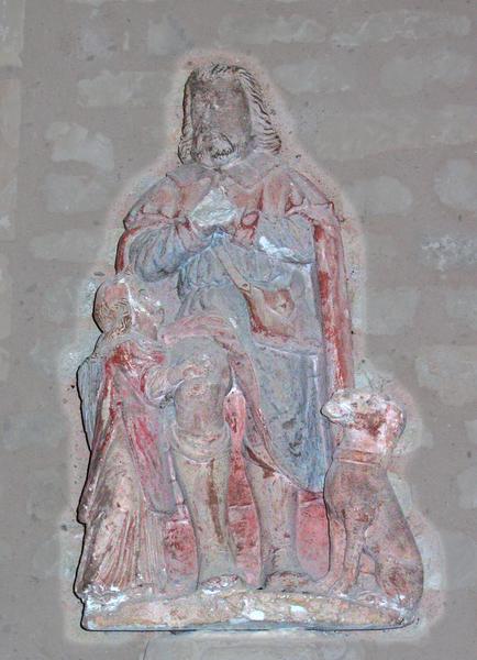 groupe sculpté : saint Roch et le chien