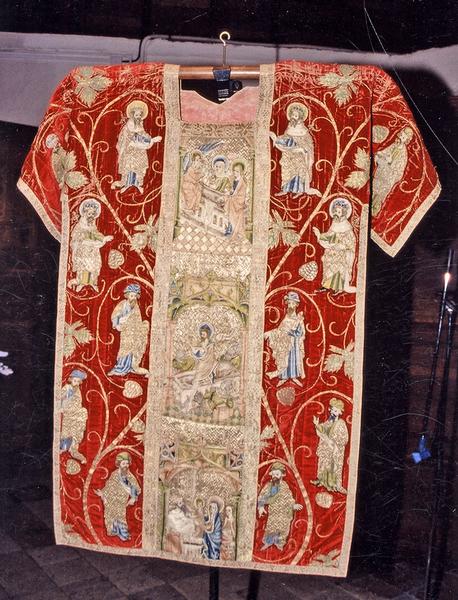 chasuble, dalmatiques (2) : arbre de Jessé (l'), scènes de la vie du Christ et de la Vierge