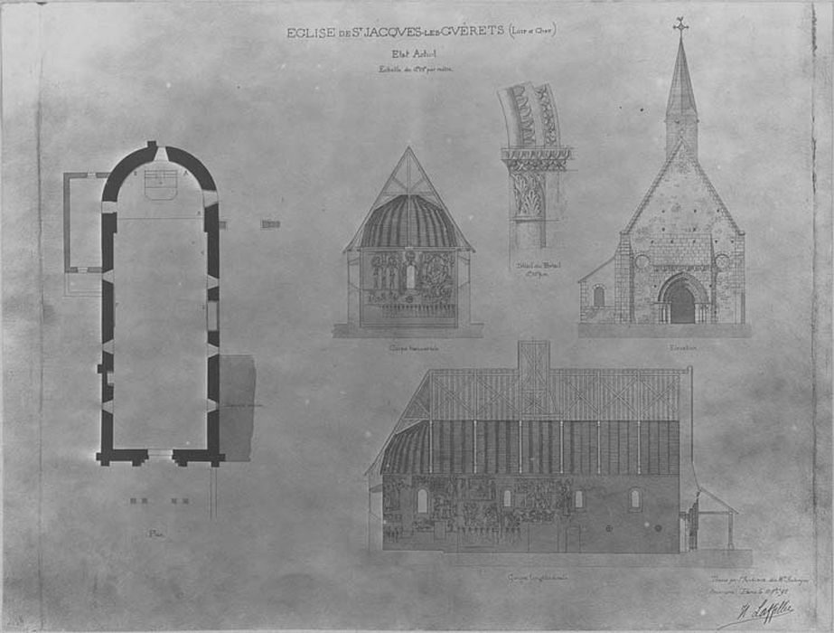 plan et localisation des peintures monumentales dans l’édifice