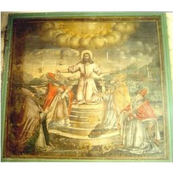 tableau : Le Christ et quatre évêques, vue générale