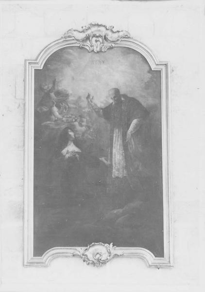 tableau et cadre : saint François de Sales et sainte Jeanne de Chantal, vue générale