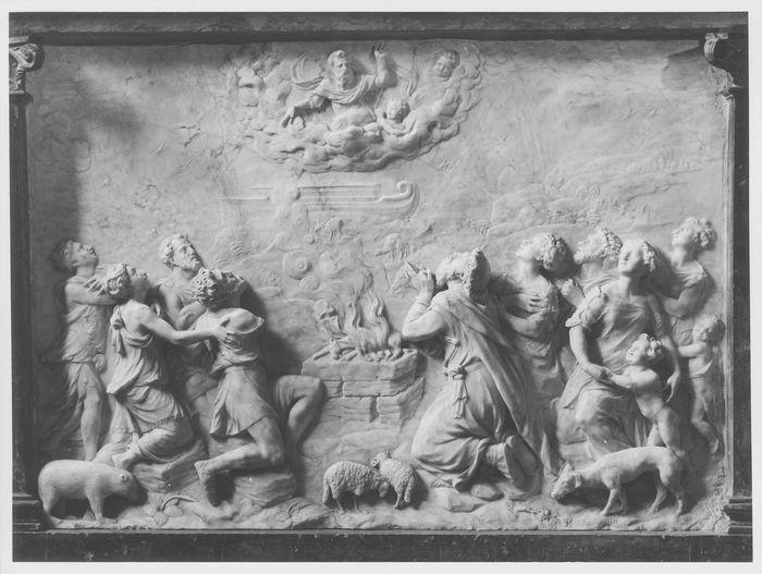 autel de la chapelle, détail d'un bas-relief