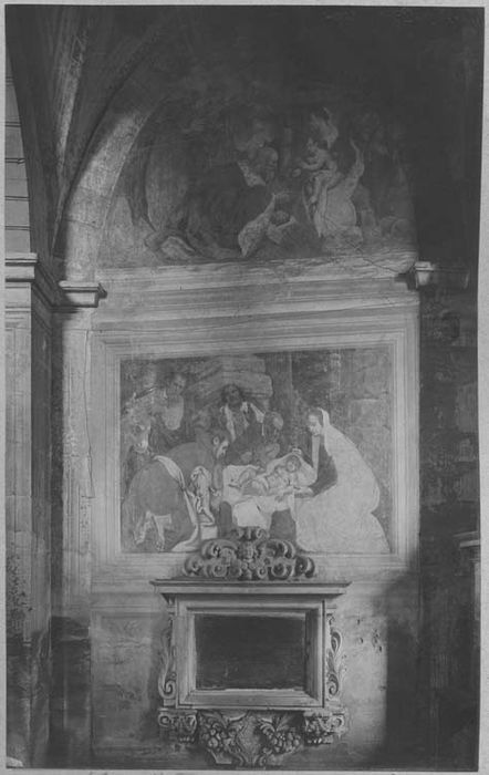 peinture monumentale de la chapelle de la Vierge, dite de Nérestang : La Nativité