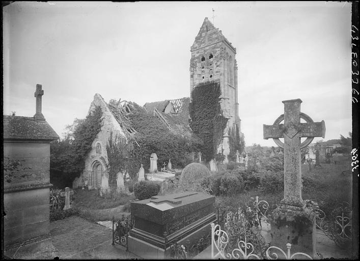 Cimetière au premier plan