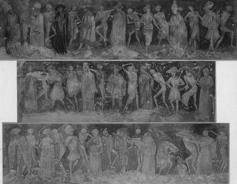 peinture murales de l'abbatiale : la Danse macabre