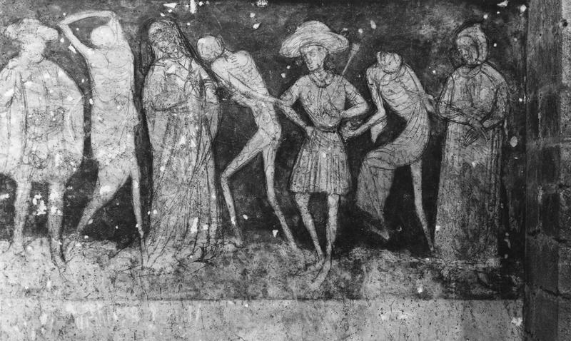 Peinture murales de l'abbatiale : la Danse macabre