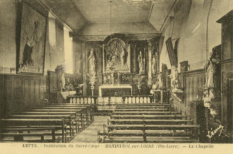 carte postale de l'intérieur de la chapelle