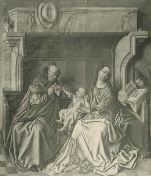 tableau : la Sainte Famille devant une cheminée du maître de Flémalle, Barthélémy d'Eyck