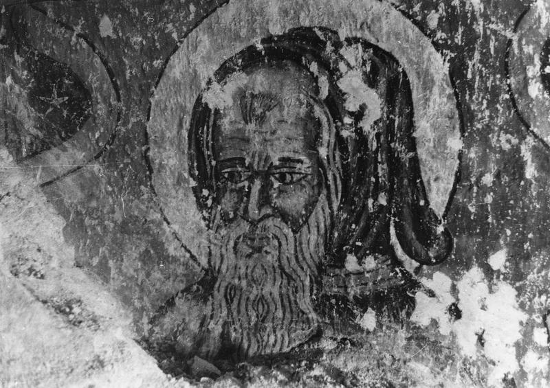 peinture murale : le Christ bénissant, détail de tête