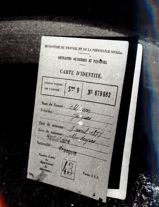 document imprimé : Carte d'identité de Jacques Masson - © Ministère de la Culture (France), Médiathèque du patrimoine et de la photographie, diffusion RMN-GP