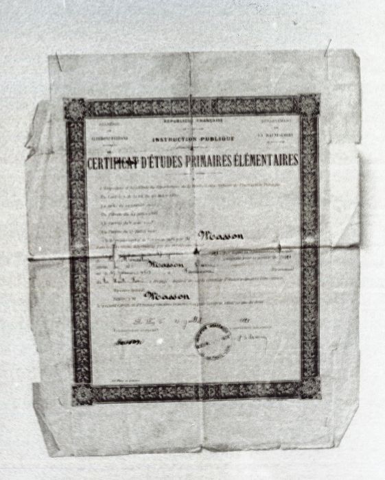 document imprimé : Certificat d'Etudes Primaires Elémentaires de Pierre Masson - © Ministère de la Culture (France), Médiathèque du patrimoine et de la photographie, diffusion RMN-GP