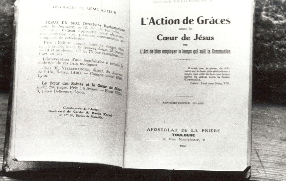 livre : L'Action de Grâces avec le Coeur de Jésus - © Ministère de la Culture (France), Médiathèque du patrimoine et de la photographie, diffusion RMN-GP