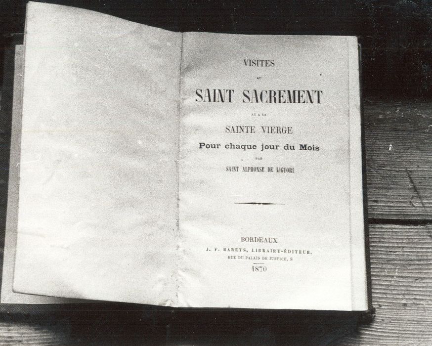livre : Visites au Saint Sacrement et à la Sainte Vierge - © Ministère de la Culture (France), Médiathèque du patrimoine et de la photographie, diffusion RMN-GP