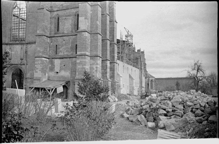 Clocher et façade sud en travaux