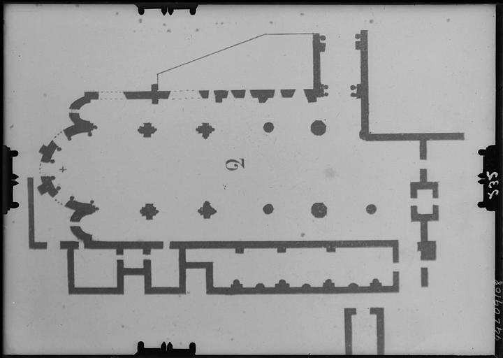 Plan de l'église détruite en 1850