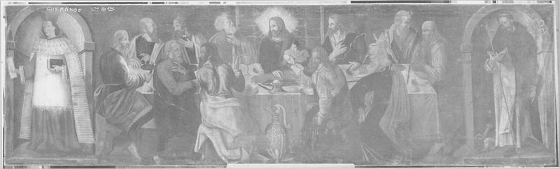 tableau : la Cène entre saint Yves et saint Dominique - © Ministère de la Culture (France), Médiathèque du patrimoine et de la photographie (objets mobiliers), tous droits réservés
