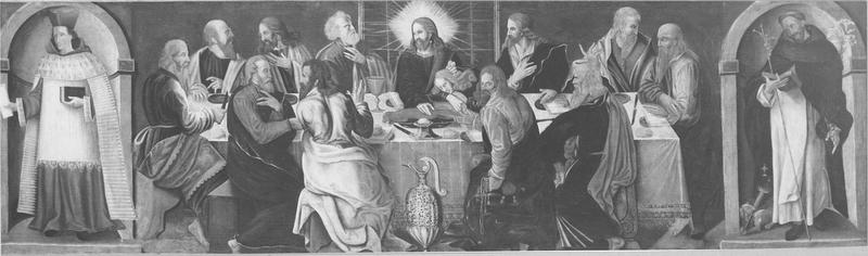tableau : la Cène entre saint Yves et saint Dominique - © Ministère de la Culture (France), Médiathèque du patrimoine et de la photographie (objets mobiliers), tous droits réservés