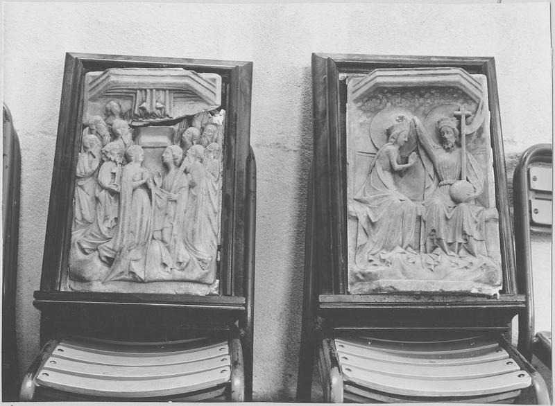 2 bas-reliefs : le Couronnement de la Vierge, l'Ascension du Christ