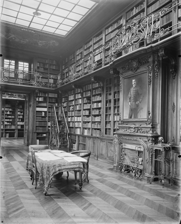 Bibliothèque ornée du portrait du prince Roland Bonaparte