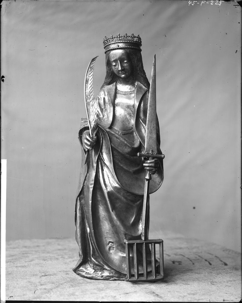 Statuette de sainte Foy en argent, en partie doré